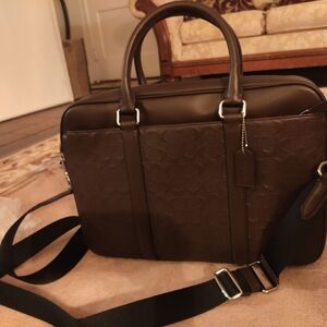 NWOT Coach Men's Brown Leather Signature Briefcase